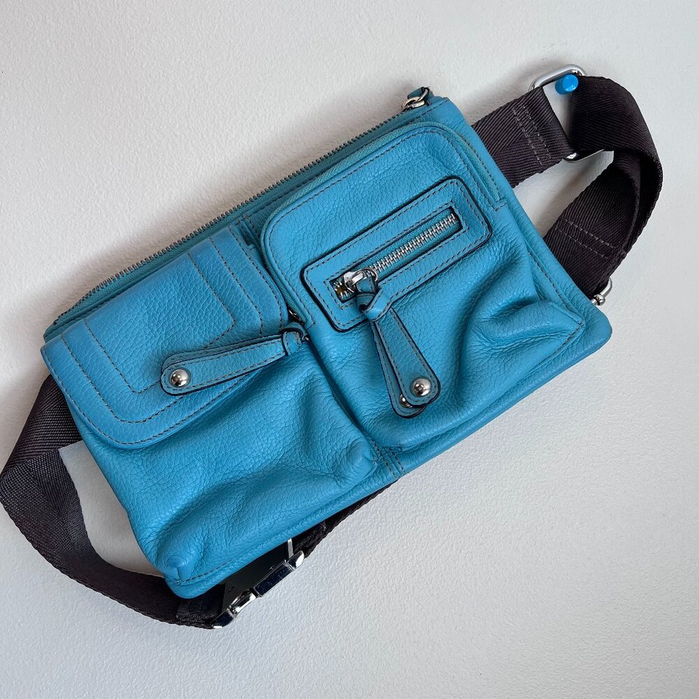 Danier - Blue Leather Belt Bag Fanny Pack